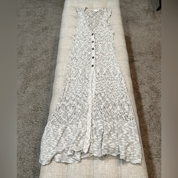 PacSun LA Hearts Taupe Crochet Maxi Duster XS/S - EUC - Picture 1 of 11